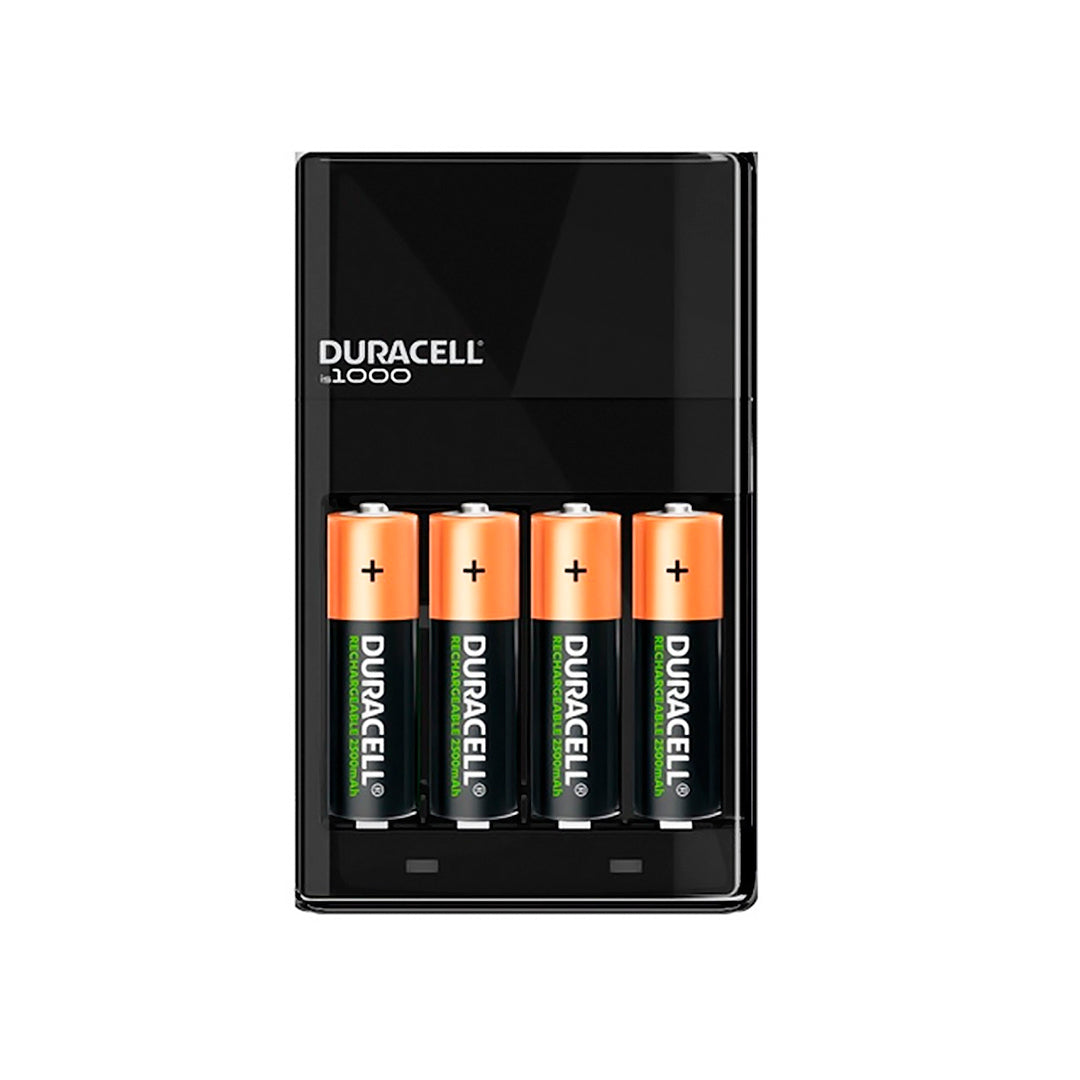 Kit Duracell Con Cargador Y 4 Baterías Recargables AA
